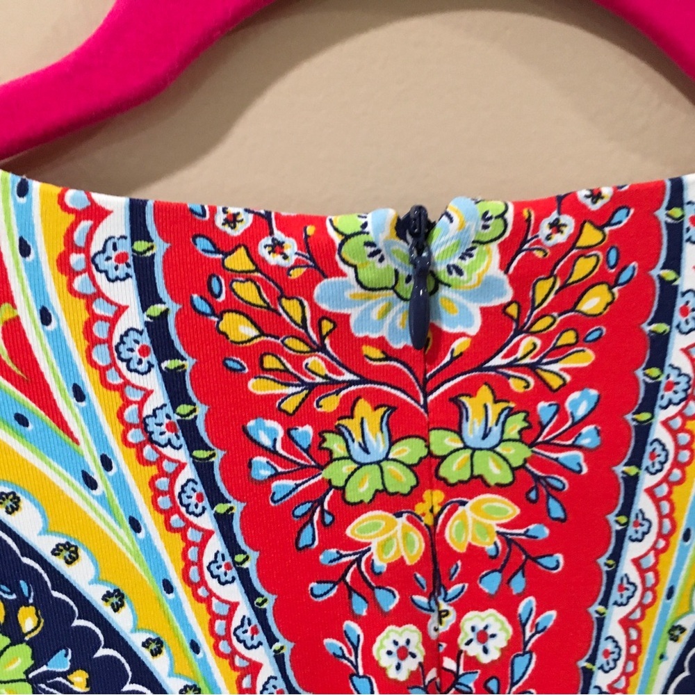 J. MCLAUGHLIN Dress A Line Tunic Patter Paisley Colorful Women L Jersey Stretch - Picture 7 of 7
